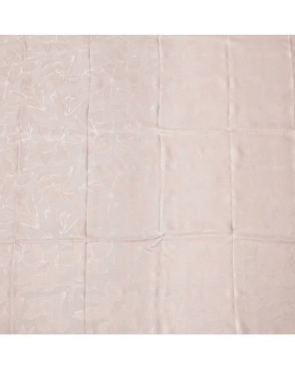 Blush Pink Floral Self-Design Pure Silk Satin Fabric 140 Cms Width Made in China-D24892