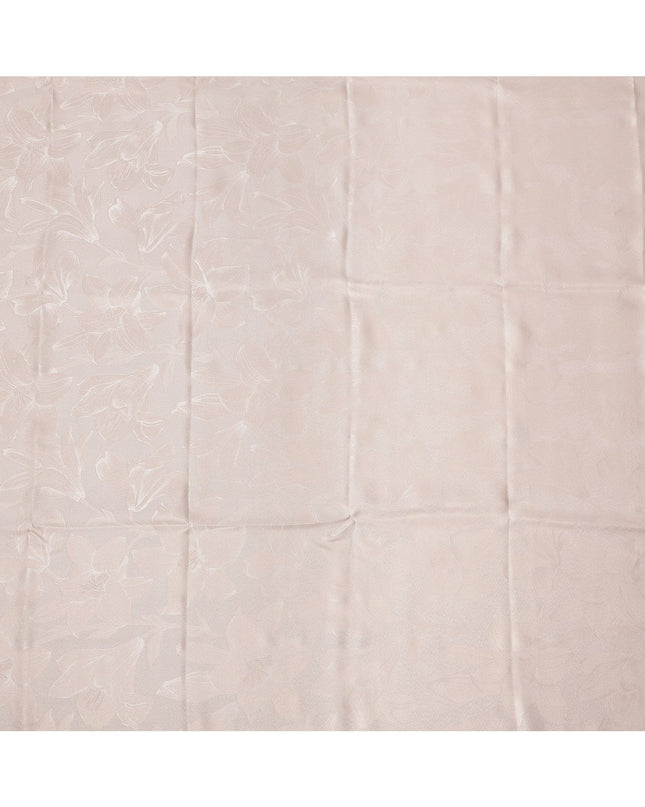 Blush Pink Floral Self-Design Pure Silk Satin Fabric 140 Cms Width Made in China-D24892