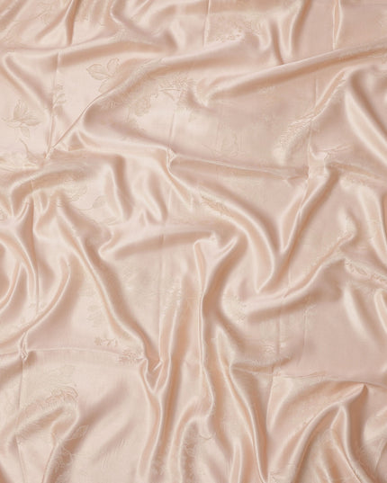 Light Peach Pure Silk Satin Fabric with Subtle Metallic Finish, 140 Cms Width, China-D25333