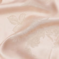 Pastel Peach Floral Self-Design Pure Silk Satin Fabric 140 Cms Width Made in China-D24893