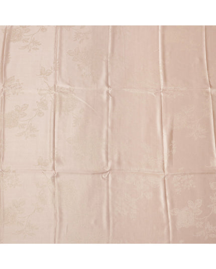 Light Peach Pure Silk Satin Fabric with Subtle Metallic Finish, 140 Cms Width, China-D25333