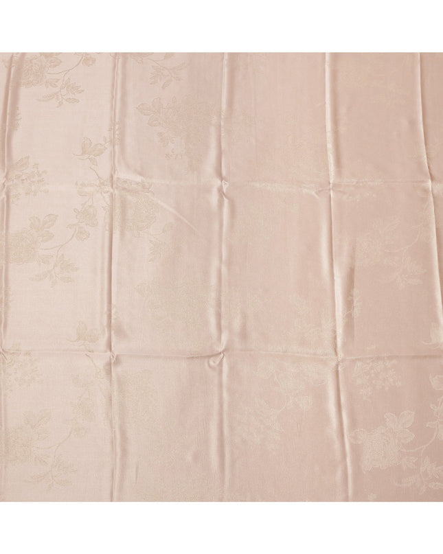 Light Peach Pure Silk Satin Fabric with Subtle Metallic Finish, 140 Cms Width, China-D25333