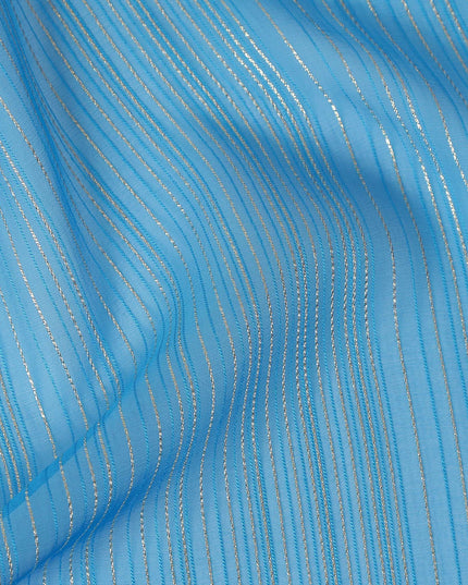 Cerulean Sky Blue Silk Garbasaar Piece 2m | Regal Fabrics