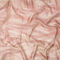 Blush Pink and Cream Abstract Brushstroke Print Silk Satin Fabric, 110 Cms Width, India-D24670