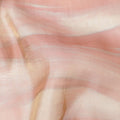 Blush Pink and Cream Abstract Brushstroke Print Silk Satin Fabric, 110 Cms Width, India-D24670