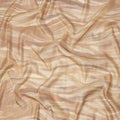 Beige and Cream Abstract Brushstroke Print Silk Satin Fabric, 110 Cms Width, India-D24669