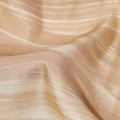 Beige and Cream Abstract Brushstroke Print Silk Satin Fabric, 110 Cms Width, India-D24669