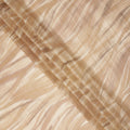 Beige and Cream Abstract Brushstroke Print Silk Satin Fabric, 110 Cms Width, India-D24669