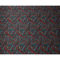 Multicolor Abstract Wave Print Silk Satin Fabric 110 Cms Width India-D24989
