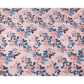 Pink with Peach and Blue Floral Print on Premium Pure Italian Silk Satin Fabric, 140 Cms Width, Italy-D24789