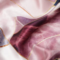 Pink, Maroon, and Navy Geometric Abstract Print on Premium Pure Italian Silk Satin Fabric, 140 Cms Width, Italy-D24790