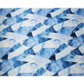 Blue and White Geometric Abstract Print on Premium Pure Italian Silk Satin Fabric, 140 Cms Width, Italy-D24792