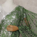 Forest Green Floral French Chantilly Lace Saree