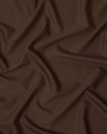 قماش صوف مخلوط سادة بلون بني شوكولاتة، سوبر 120، مقاس 150 سم، الهند - D24963