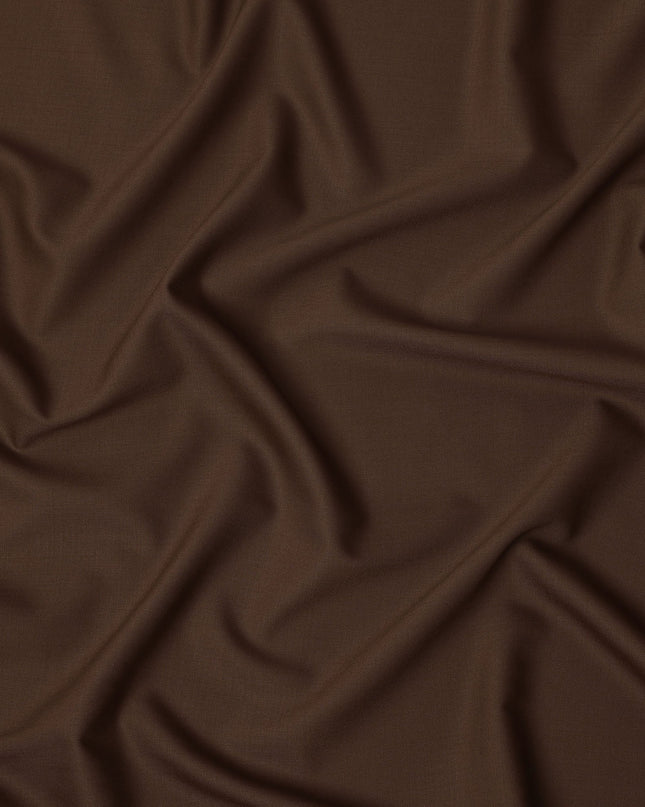قماش صوف مخلوط سادة بلون بني شوكولاتة، سوبر 120، مقاس 150 سم، الهند - D24963
