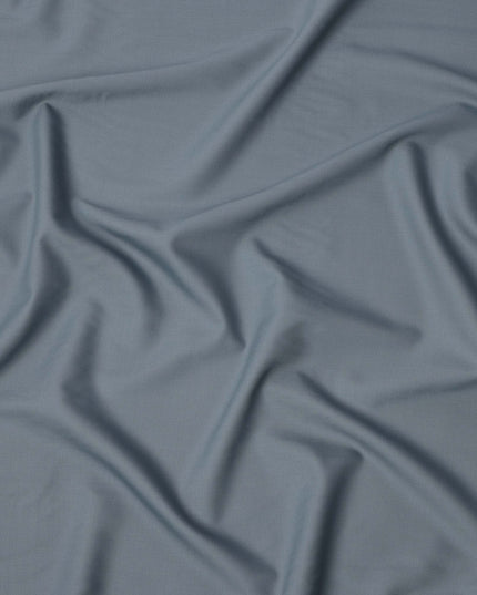 Light Blue Plain Super 120's Blended Wool Suiting Fabric, 150 Cms, India-D24972