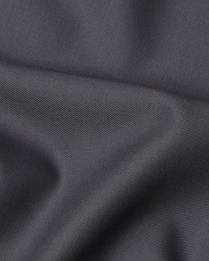 Charcoal Grey Plain Super 120's Blended Wool Suiting Fabric, 150 Cms, India-D24965
