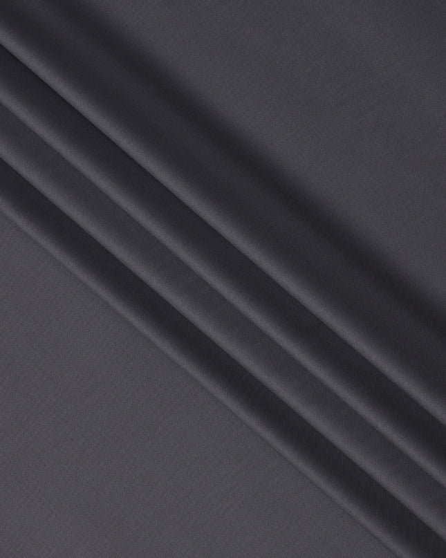 Charcoal Grey Plain Super 120's Blended Wool Suiting Fabric, 150 Cms, India-D24965