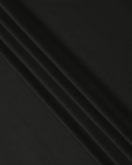 Jet Black Plain Super 120's Blended Wool Suiting Fabric, 150 Cms, India-D24964
