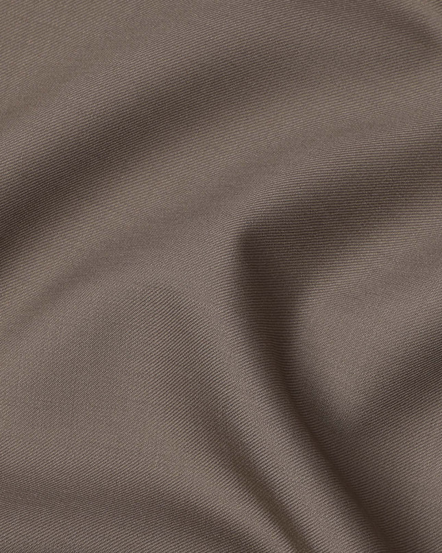 Taupe Plain Super 120's Blended Wool Suiting Fabric, 150 Cms, India-D24962