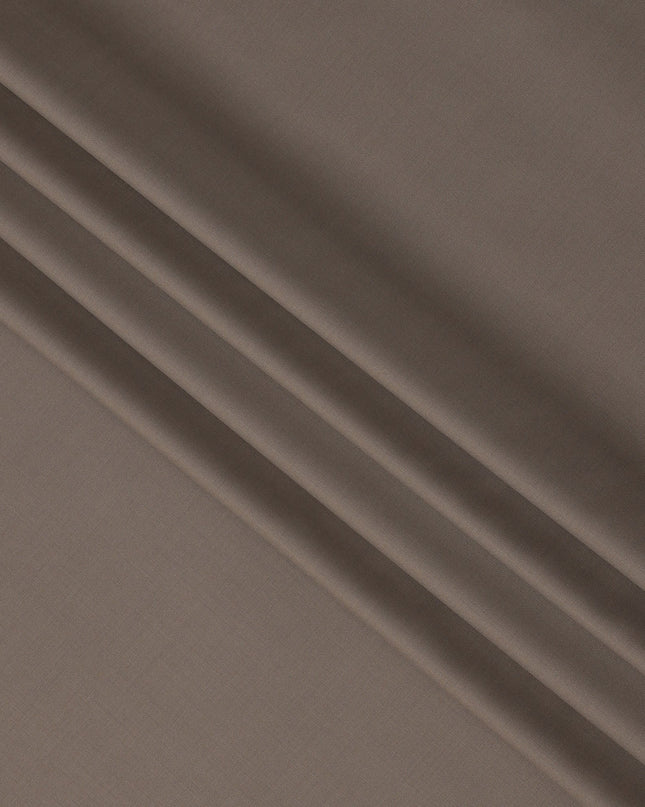 Taupe Plain Super 120's Blended Wool Suiting Fabric, 150 Cms, India-D24962