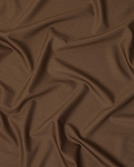 Brown Plain Super 120's Blended Wool Suiting Fabric, 150 Cms, India-D24968
