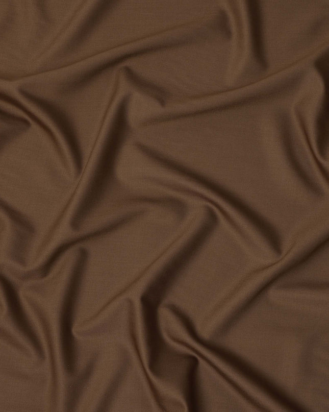 Brown Plain Super 120's Blended Wool Suiting Fabric, 150 Cms, India-D24968