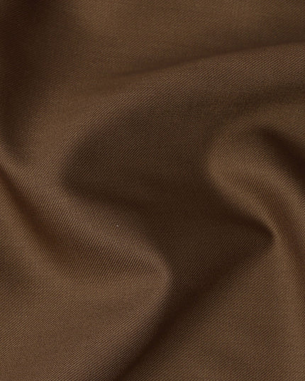 Brown Plain Super 120's Blended Wool Suiting Fabric, 150 Cms, India-D24968