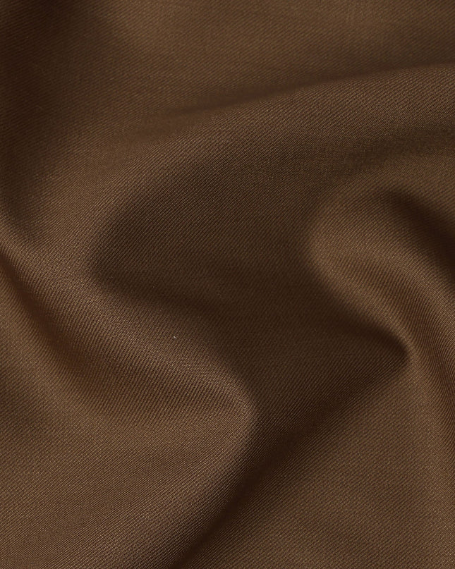 Brown Plain Super 120's Blended Wool Suiting Fabric, 150 Cms, India-D24968