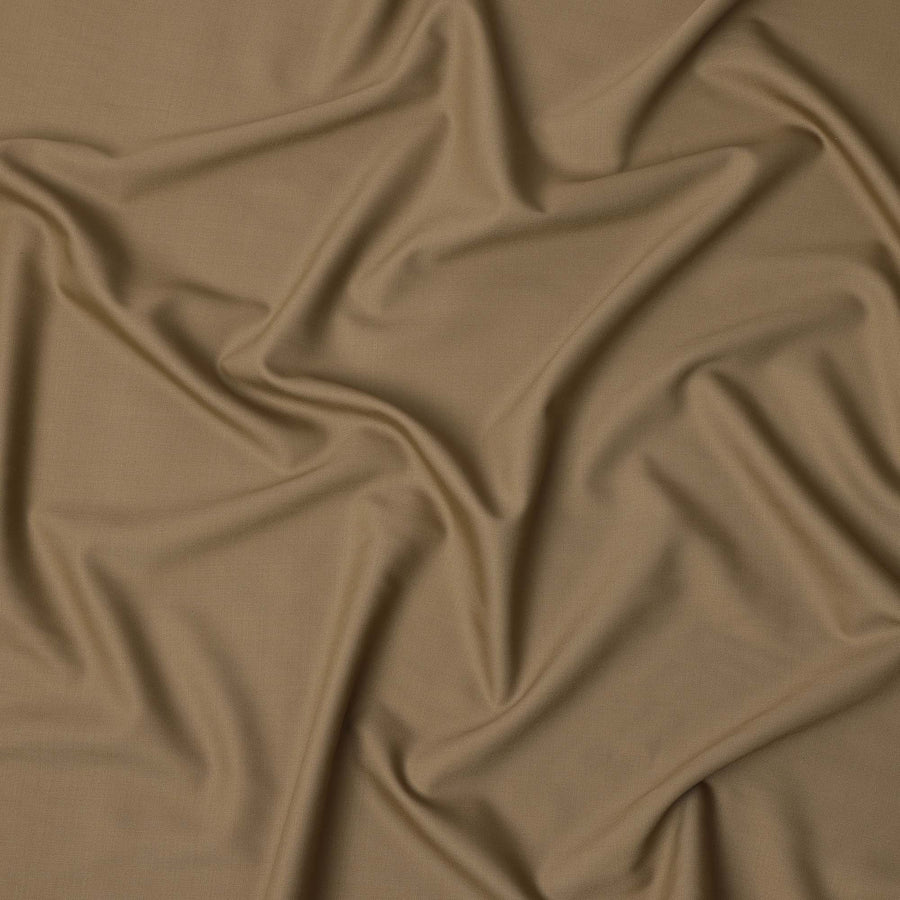Beige Plain Super 120's Blended Wool Suiting Fabric, 150 Cms, India-D24967