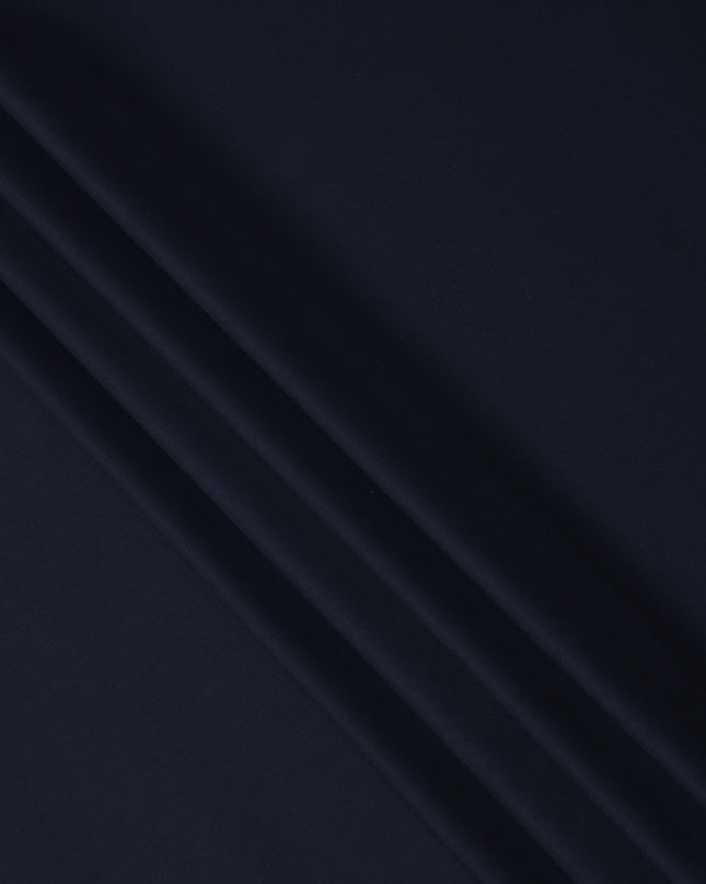 Dark Navy Blue Plain Super 120's Blended Wool Suiting Fabric, 150 Cms, India-D24966