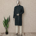 Emerald Teal Sequin Georgette Kurta Set Men