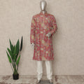 Rose Pink Shimmer Silk Kurta Pyjama Set Men