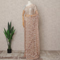 Peach Premium French 2-Tone Chantilly Lace Saree Fabric – 5.5 Meters Length, 110 Cms Width, Imported from France-D25704