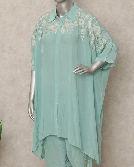 Sea Green Embroidered Co Ord Set Party Wear