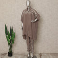 Taupe Brown Embroidered Co Ord Set Party Wear