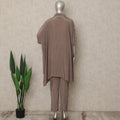 Taupe Brown Embroidered Co Ord Set Party Wear