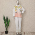Ivory Yellow Floral Co Ord Set Party Wear Women