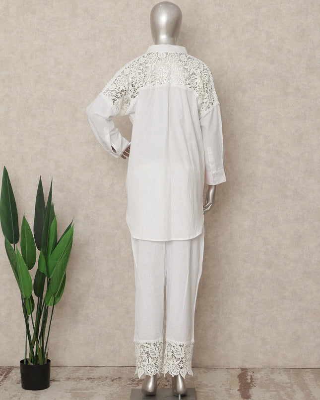 Ivory Yellow Floral Co Ord Set Party Wear Women