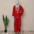 Crimson Red Embroidered Co Ord Set Wedding Wear
