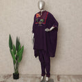 Royal Purple Embroidered Co Ord Set Party Wear