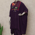 Royal Purple Embroidered Co Ord Set Party Wear