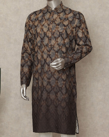 Brown Linen Men's Kurta Pajama - D29300