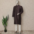 Espresso Brown Cotton Blend Kurta Pyjama Set