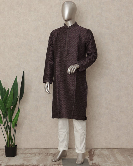 Espresso Brown Cotton Blend Kurta Pyjama Set
