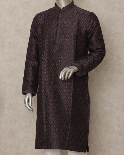 Espresso Brown Cotton Blend Kurta Pyjama Set