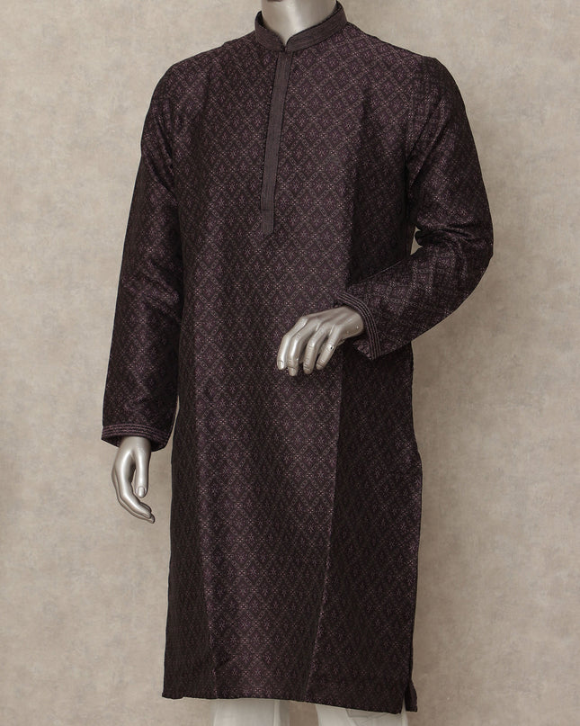 Espresso Brown Cotton Blend Kurta Pyjama Set