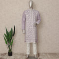 Lavender Purple Chikankari Cotton Kurta Set