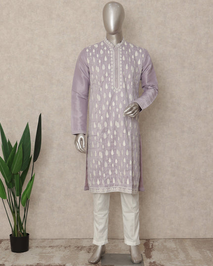 Lavender Purple Chikankari Cotton Kurta Set
