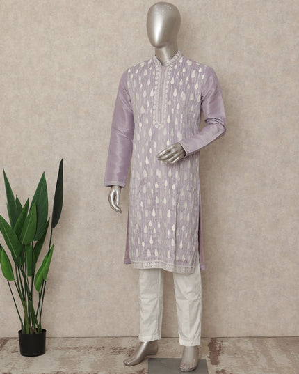 Lavender Purple Chikankari Cotton Kurta Set